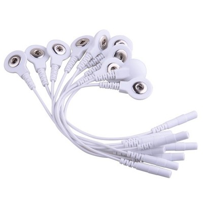 10stk 2,0mm to 3,5mm Reizstrom Elektrodenkabel Druckknopf Electrode Lead Wires