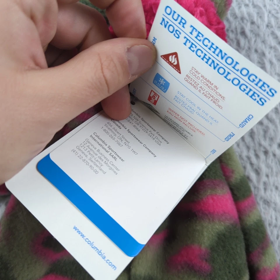 Conjunto de guantes Columbia sombrero niño talla única bebé niña rosa camuflaje guante pom gorro Foto 4 de 4