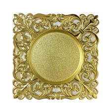 12" Square Charger Gold Plates -  Set Of 6