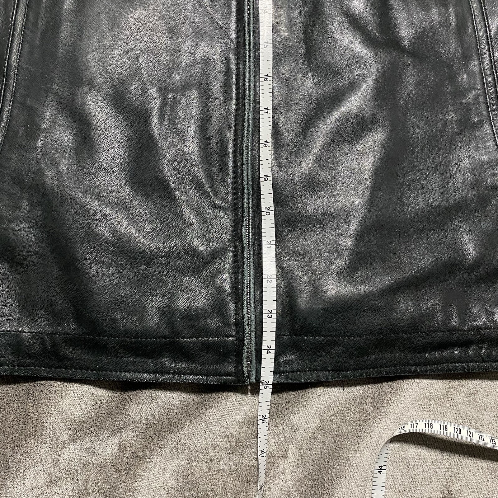 Vintage Perry Ellis Portfolio Lambskin Leather Jacket Men’s XL Black Quilted