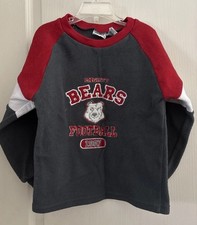 VTG EUC Simply Basic Bears Football Boy  s Sweater Size 6 Gray  Red Long Sleeve