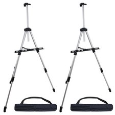 2 pk 66" Silver Aluminum Tripod Artist Field Display Easel Stand Adjust Tabletop