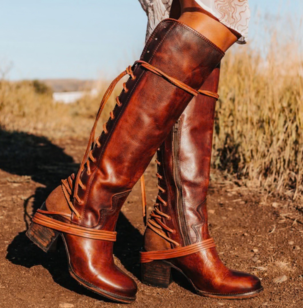 New Freebird by Steven Women Coal Brown Cognac Boots Size