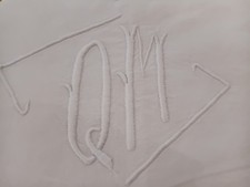 VICTORIAN HEAVY LINEN SHEET - EMBROIDERED INITIALLED
