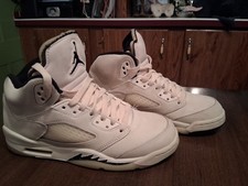 Air Jordan Retro 5 Size 5y white pre owned