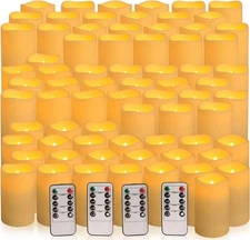 Set of 72 Waterproof Outdoor Flameless Candles, Candles with 4 Remote and Tim...
