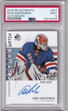 2019-20 SP Authentic Hockey Igor Shesterkin Future Watch Auto #448/999 PSA 9
