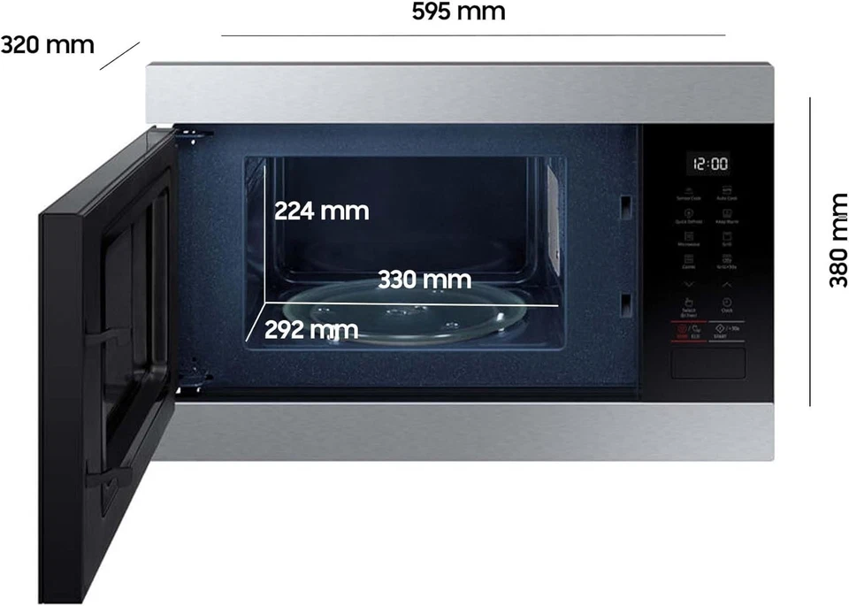Samsung MG22M8274AT/E1 Einbau-Mikrowelle Grill 22L 850W Edelstahl NEU OVP - Bild 3 von 3