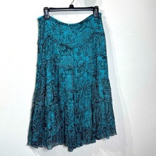 K2 INC International Vintage Y2K Sequined Silk Skirt in Pleats, Size 8