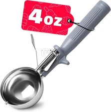 4 OZ Scoop, Ice Cream Scoop with Trigger, #8 Disher, Muffin Scoop Large Cookie
