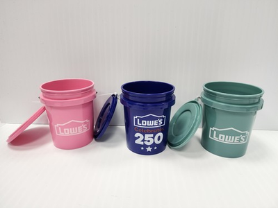 #ad Lowe#x27;s Pink Teal amp; Blue 250 Americana Mini Bucket With Lid 3pk $25.99