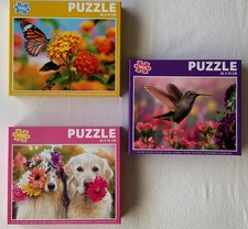 3 Puzzle je 1000 Teile Schmetterling Vogel Hunde Tiere Pflanzen Tiermotive