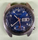 Vintage Seiko 6139-6010 automatic chronograph 6139A Blue Dial For Restoration