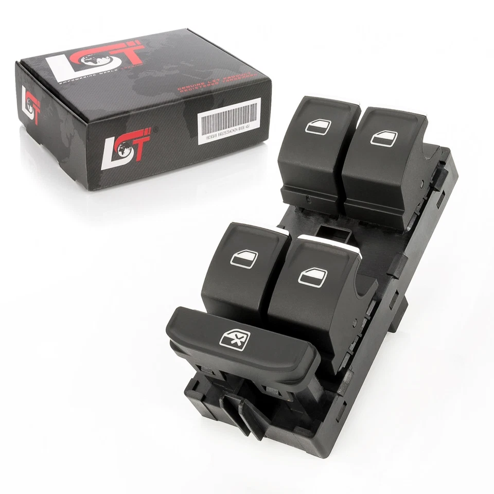 Schalter Fensterheber links schwarz Chromfarben für Audi A1 Seat Ateca VW Polo