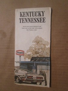 Texaco Road Map of Kentucky and Tennessee 1971