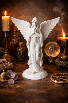 Statue Schutzengel - Skulptur betender Engel - spirituelle & esoterische Dekoration