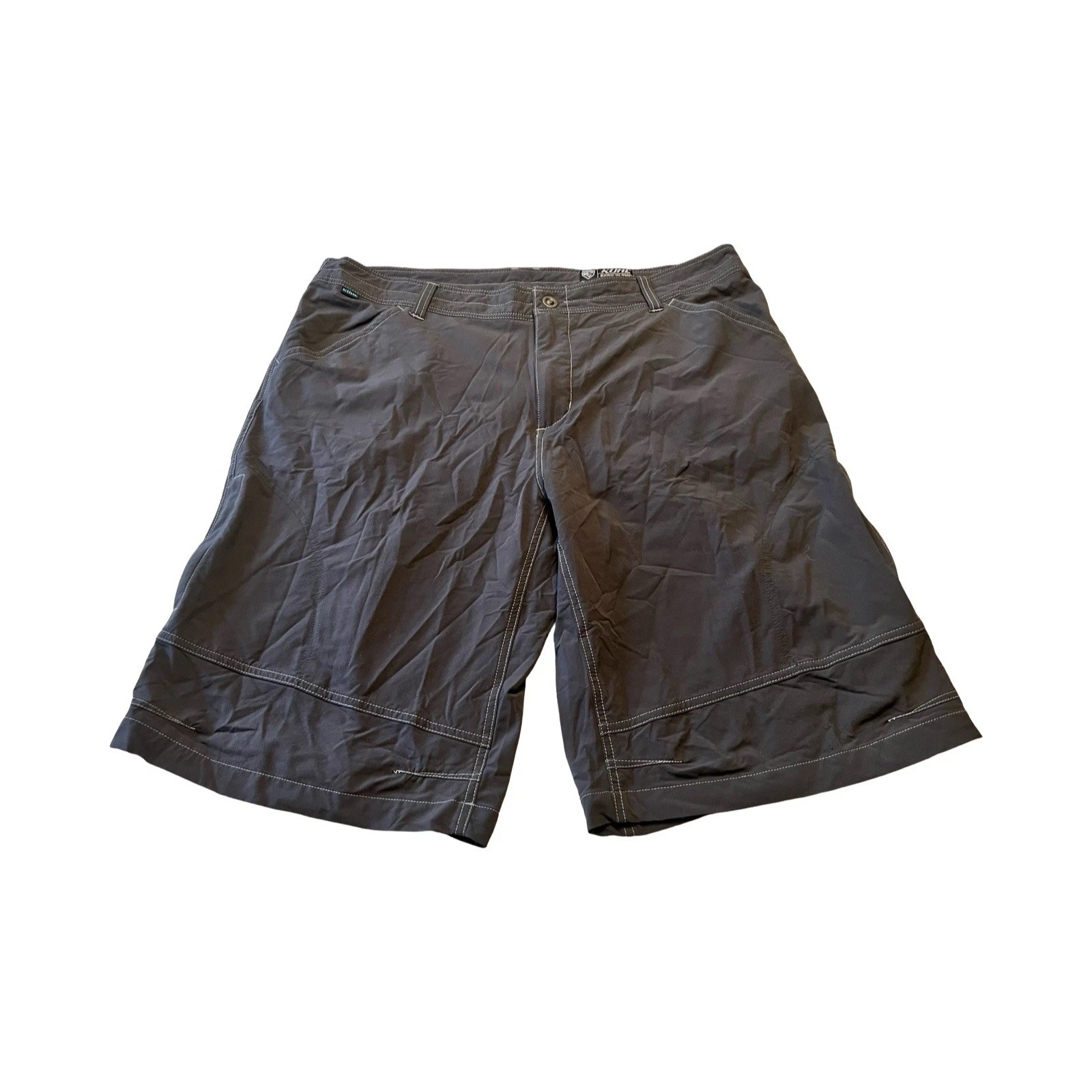 Kuhl Renegade Cargo Shorts Mens 40 Charcoal Gray Nylon Stretch Hiking Technical