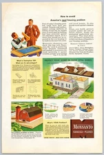 1946 Monsanto Chemicals & Plastics: Vintage Print Ad Santophen 20 Wood Treatment