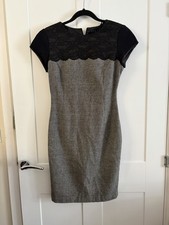 ZARA BASIC Wool Blend DRESS Size Medium - Black Lace Bodice Trim