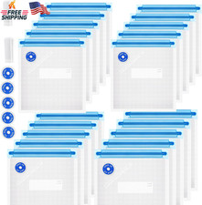 27PCS Reusable Sous Vide Vacuum Zipper Bags BPA Free 1.4L with Valves Clips