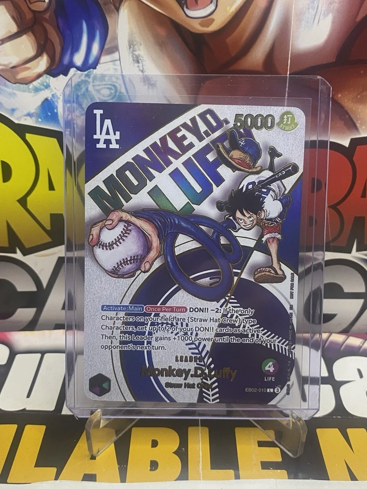 LA Dodgers Monkey.D.Luffy EB02-010 Leader One Piece Foil✨MINT✨Details In Desc - Image 4 of 4