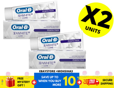 Oral-B 3D White Luxe Perfection Toothpaste 95g Teeth Whitening ( X 2 )
