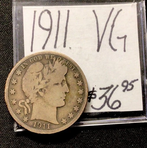 1911 Barber Silver Half Dollar VG! ENN Coins