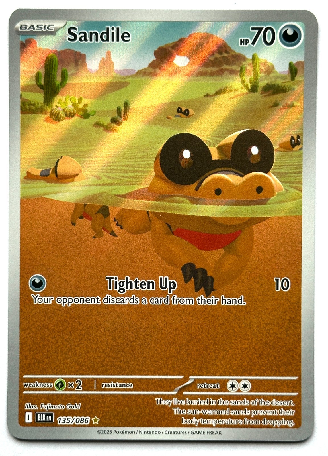 Sandile 135/086 - Pokemon TCG - Black Bolt Illustration Rare Holo - M/NM