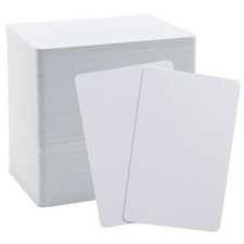 VANRA 100 Pack Premium Blank PVC Cards for Photo ID Badge 100 Pack, White 