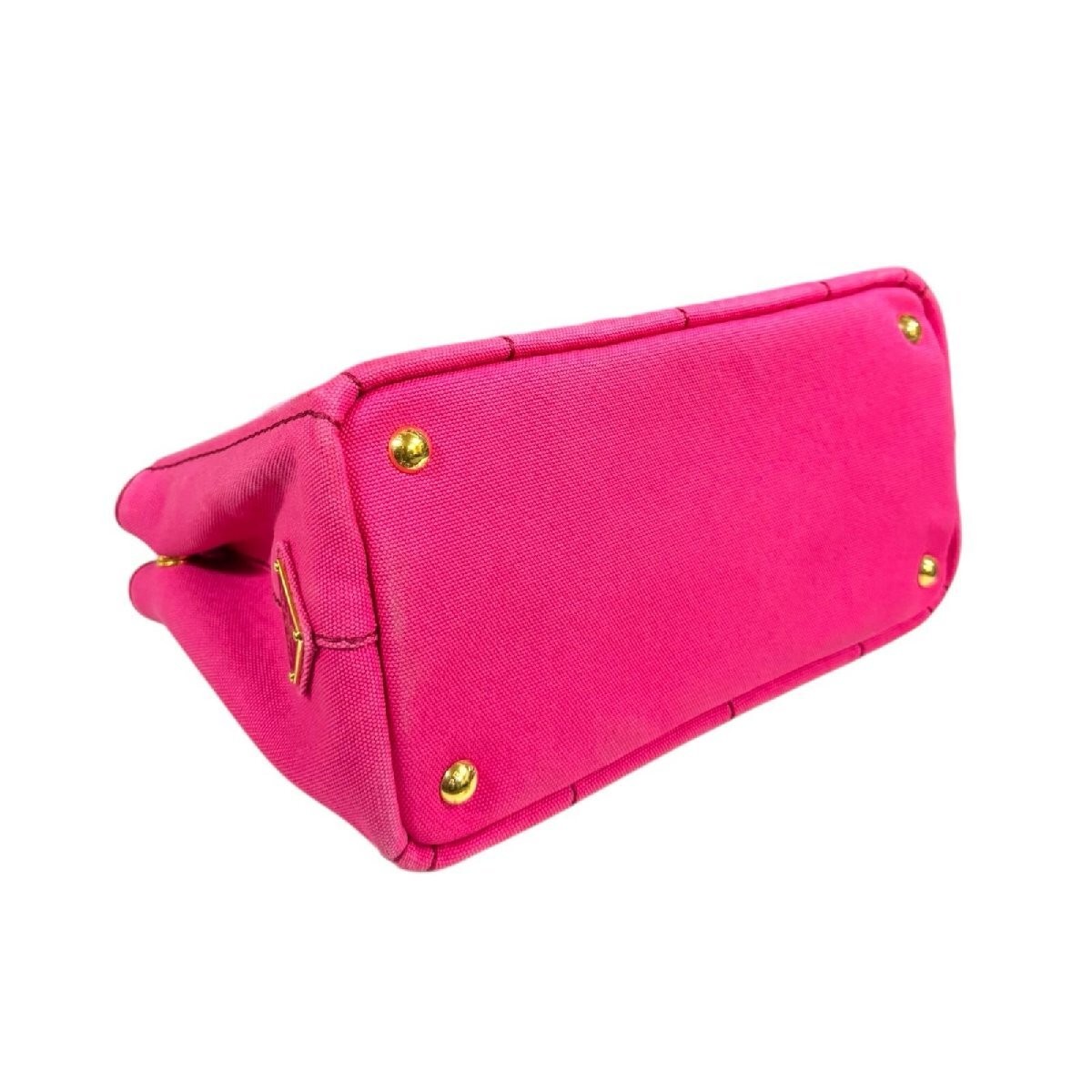 Prada Canapa Tote SS Shoulder Bag Canvas 1BG439 Pink Ladies PRADA Used from japa thumbnail 6
