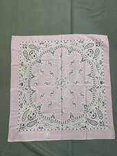 Wamcraft Vintage Pink Paisley Bandana Made in USA 50/50 Cotton Poly RN 14193