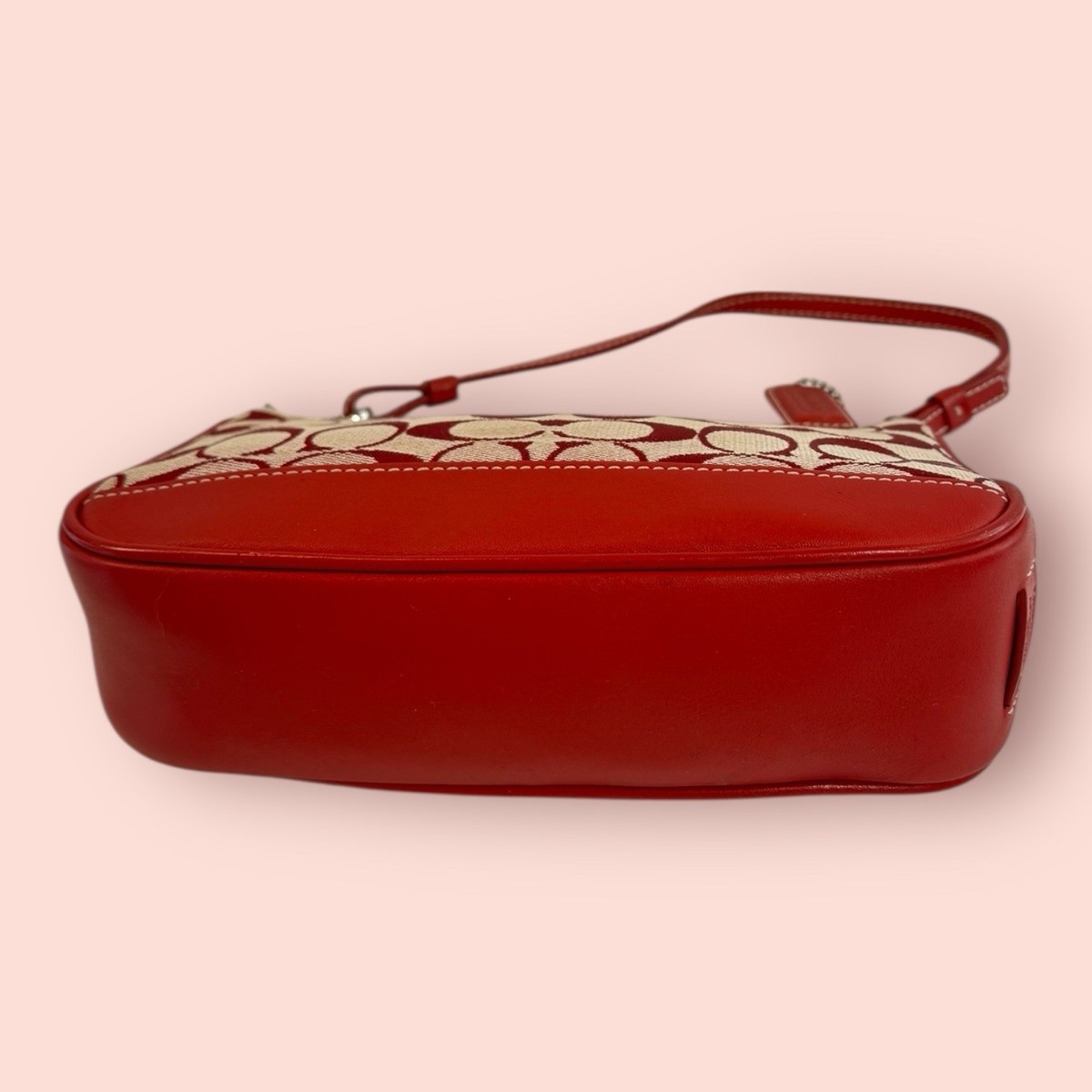 COACH Y2K Vintage Red Canvas Leather Small Demi Designer Shoulder