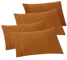 Elegant Comfort 4 Pack Solid Pillowcase Set Standard Queen King Body Sizes