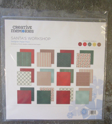 Creative Memories SANTA's WORKSHOP 12x12 Designer Paper Pack (12)Christmas Promo