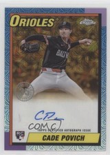 2025 Topps Series 1 Gold Refractor 45/50 Cade Povich #90CA-CP Auto 1f60