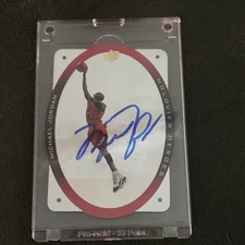 Michael Jordan  Autographed 1996 UD SPX Holoview Heroes. UDA.