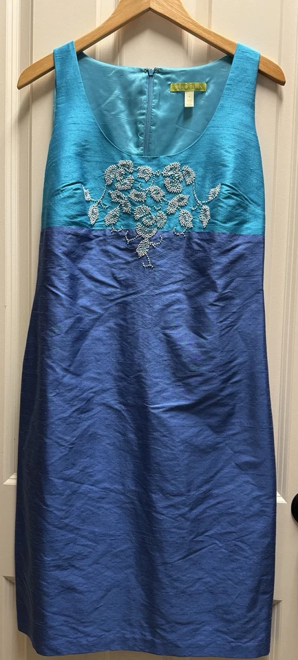 Conjunto Blazer y Falda de Vestido Sigrid Olsen Azul Positano Talla 6 Nuevo Con Etiquetas $229 Foto 2 de 4