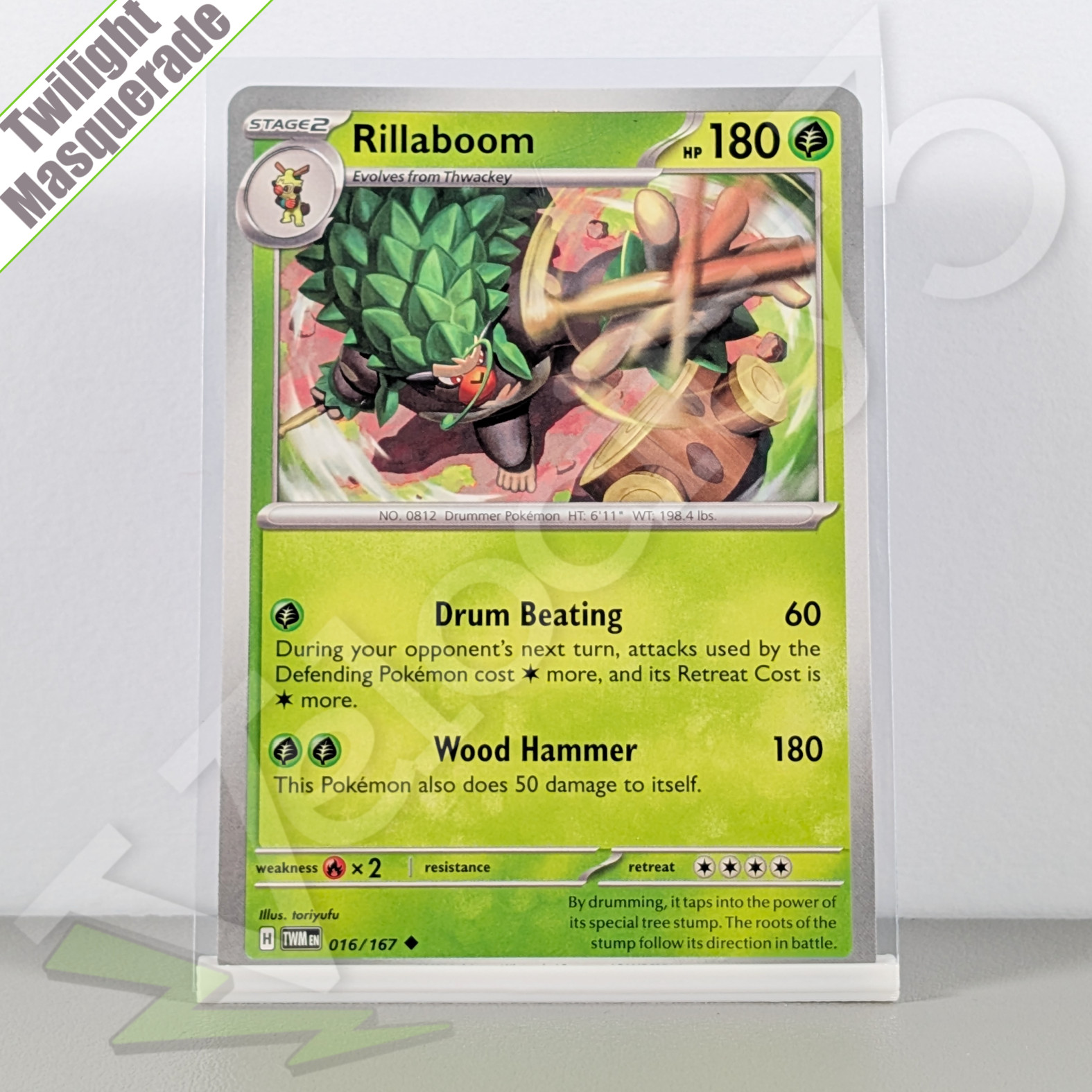 Pokemon TCG Card - Rillaboom 16/167 Uncommon | Twilight Masquerade (2024) TWM