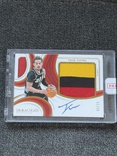 2024 Panini Immaculate Trae Young /15 Premium Patch Autograph Game Used Jersey