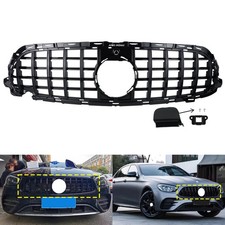 SCHWARZ GLÄNZEND Kühlergrill Kühlergitter für Mercedes-Benz E W213 bj.2020-2023