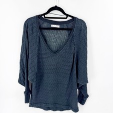   FREE PEOPLE We The Free Thien's Hacci GREY Night Dolman Sleeve Sweater SMALL