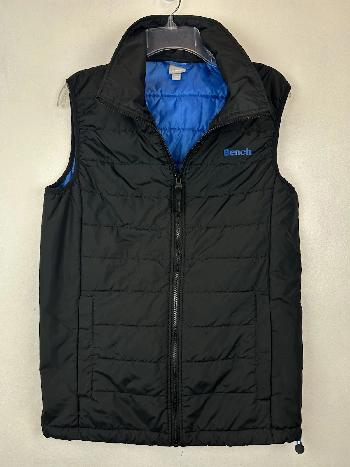 Bench Puffer Vest Mens M Jacket Zip Puffer Black Casual Quilted Outdoor Solid