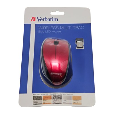 Verbatim Wireless Multi-Trac Blue LED Optical Mouse - Red / Black Body - 97995