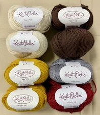 Lot of 6 Knit Picks DK - Capra and Gloss Wool Cashmere Silk, 50 grams each