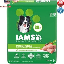 IAMS Chicken Protein Minichunks Adult Dry Dog Food 30lb Bag Health Support New 1.82 per pound