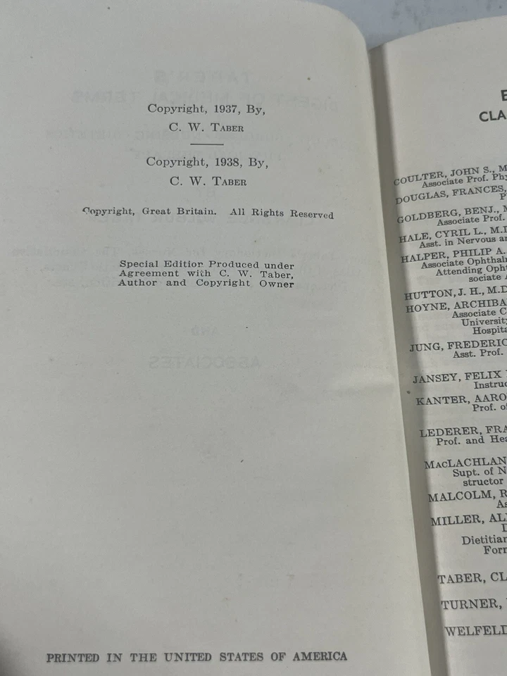 Tabers Digest Of Medical Terms 1937 Special Edition College of Swedish Massage - Image 3 of 4