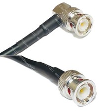 RFC195 Silver BNC MALE ANGLE to BNC MALE Coax RF Cable USA Lot