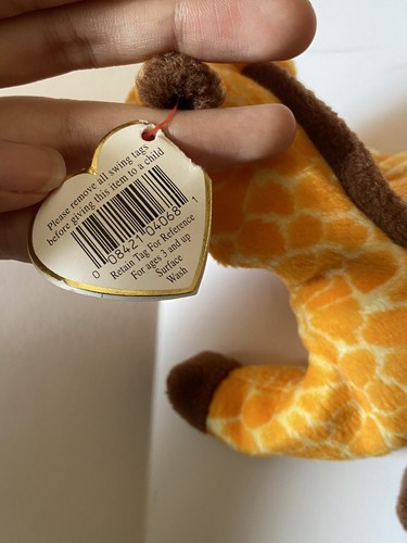 Ty Beanie Baby TWIGS The Giraffe (1995) con ** Etiqueta ERRORES** Autenticado. - Imagen 6 de 12
