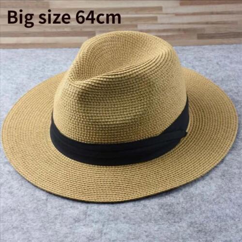 Sombrero de Paja Hombre Plegable Cabeza Grande Panamá Verano Aire Libre Sombrero de Vaquero Playa de Arena - Imagen 2 de 30