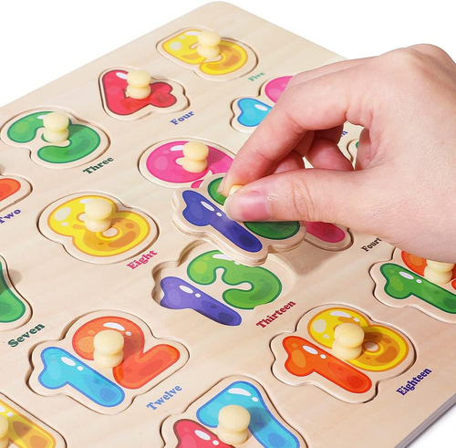 GRINNNIE Wooden Peg Puzzle for Toddlers, 6 Pack Toddler Puzzles Set for 3 4 5 Ye - Picture 5 of 12